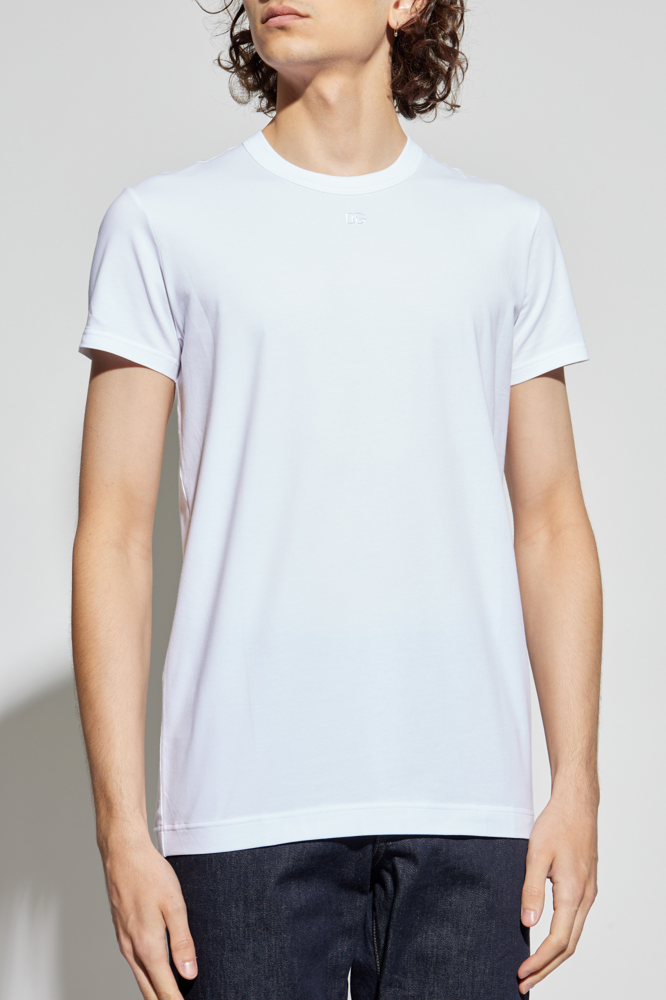 Tシャツ・カットソー DOLCE & GABBANA Woman T-Shirt White F8V57TGDC7S W0800 Flower-print short-sleeved t-shirt in White for Women